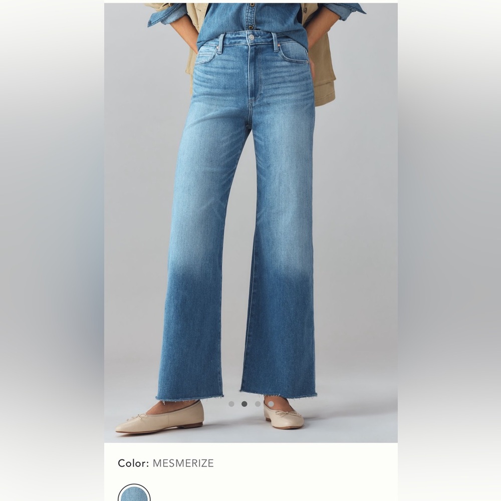 PAIGE Mesmerize Blue Wide Leg Jeans size 30